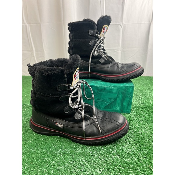 Pajar Canada Black Shearling Lined Winter Snow Duck Boots Women's Sz 8.5 Booties - Picture 1 of 9